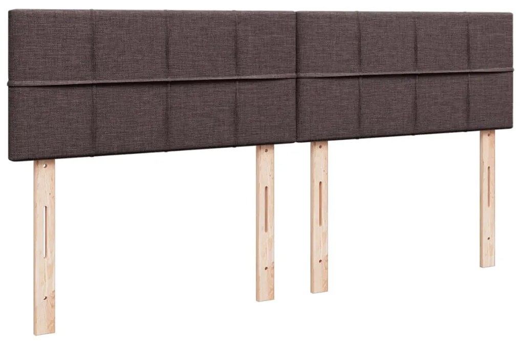 Cama com molas/colchão 200x200 cm tecido castanho-escuro