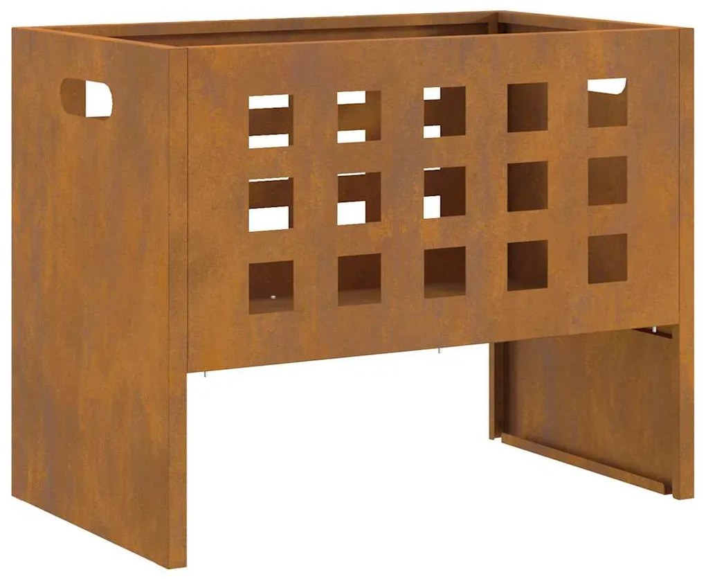Fogueira Retangular 50x30x40 cm Aço Resistente às Intempéries