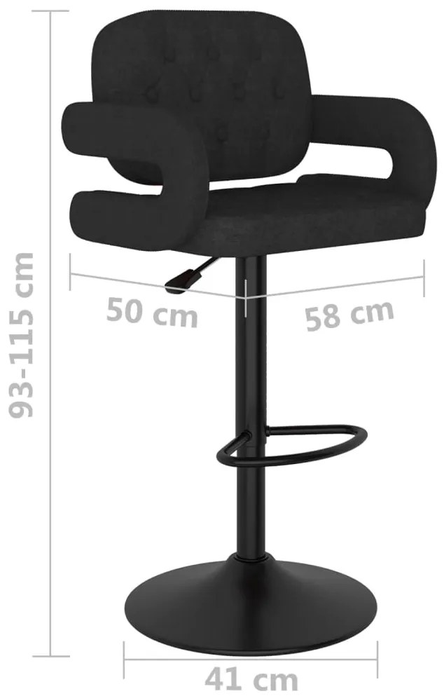 Bancos de bar 2 pcs tecido preto