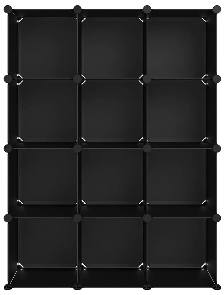 Organizador de arrumação com 12 cubos PP preto