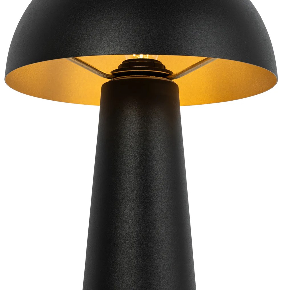 Candeeiro de pé exterior preto 65 cm - Mushroom Moderno