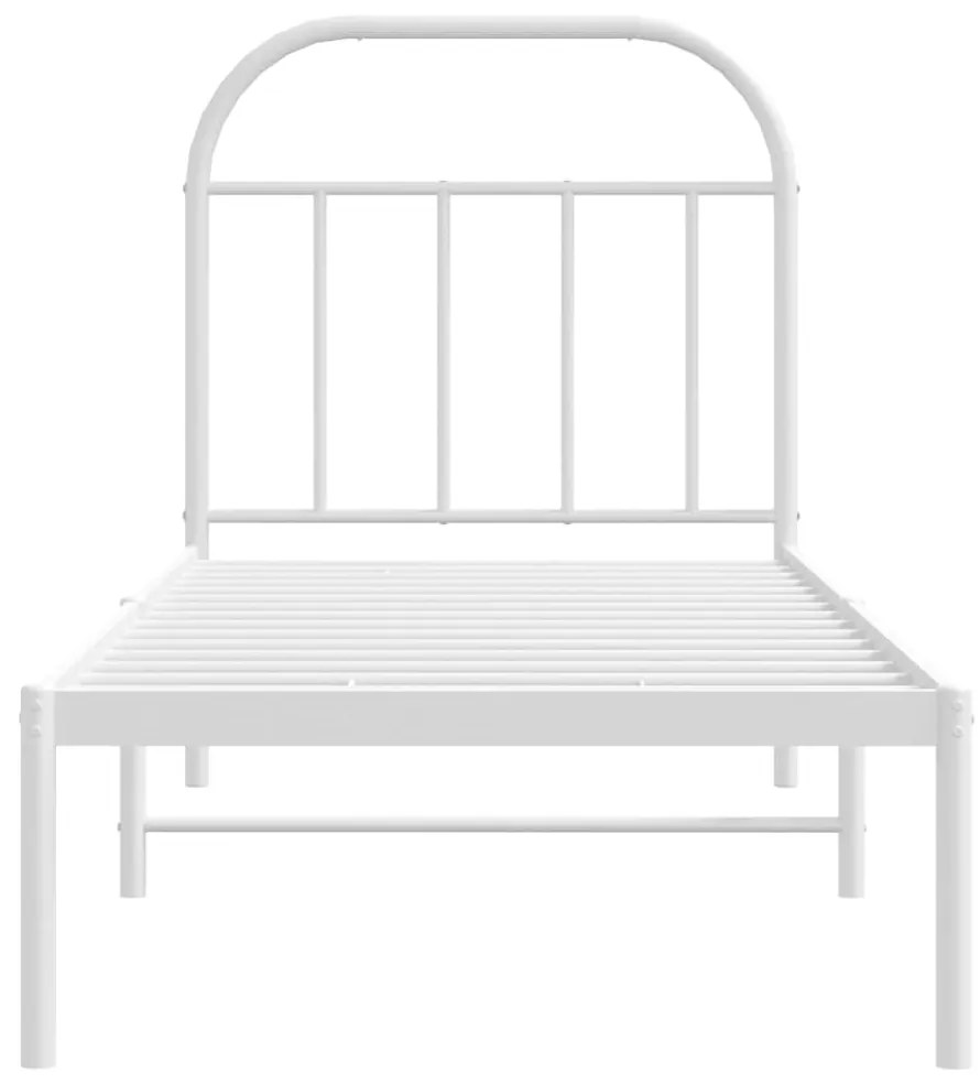 Estrutura de cama sem colchão com cabeceira 75x190 cm branco