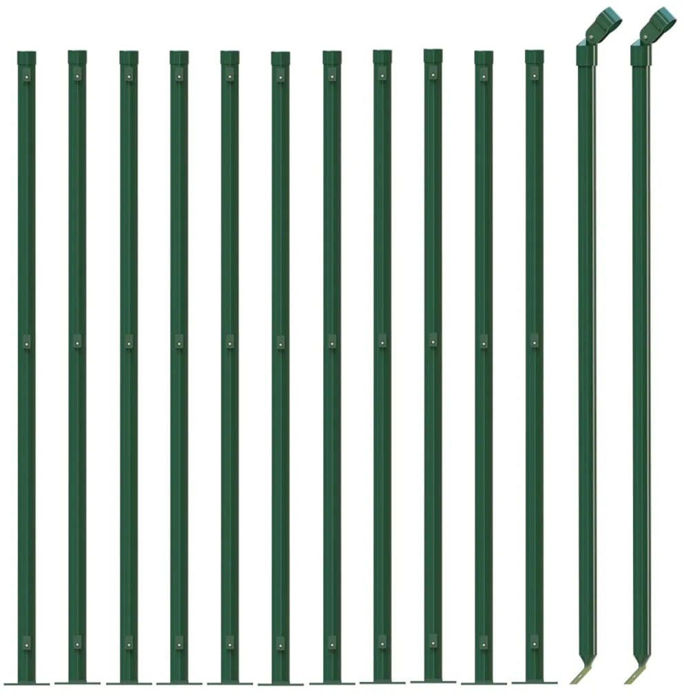 Cerca de malha de arame com flange 1x25 m verde