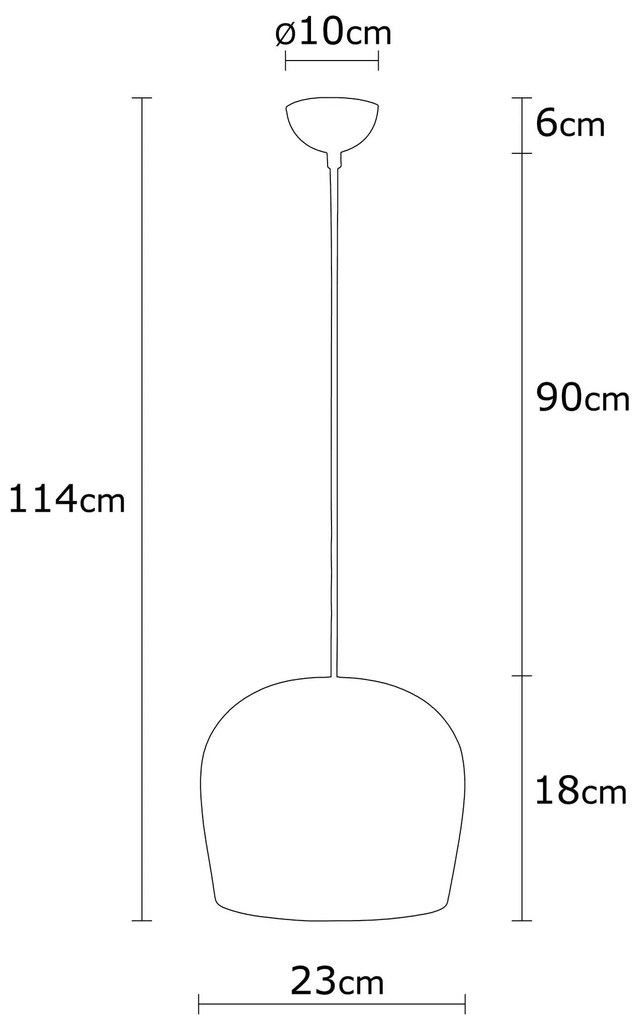 Candeeiro de Teto Berceste – Preto – 23 cm de Diâmetro, 114 cm de Altu