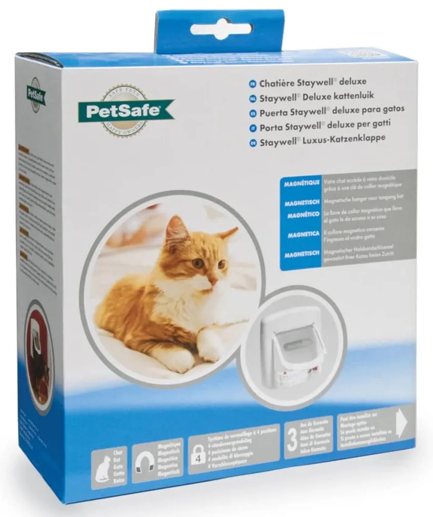 Porta magnética para gatos 4 vias Deluxe 400 branco 5005