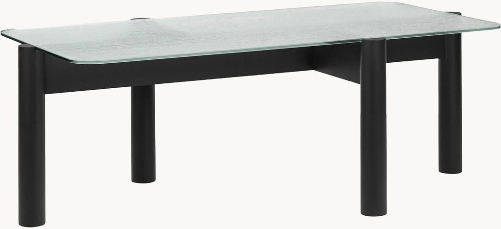 Mesa de centro em madeira de faia com tampo de vidro Kob