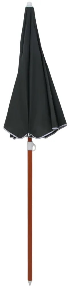 Guarda-sol de jardim com poste de aço 180 cm antracite