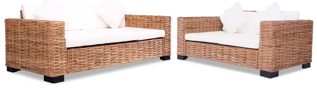 274769 vidaXL Conjunto de sofás 15 pcs vime genuíno