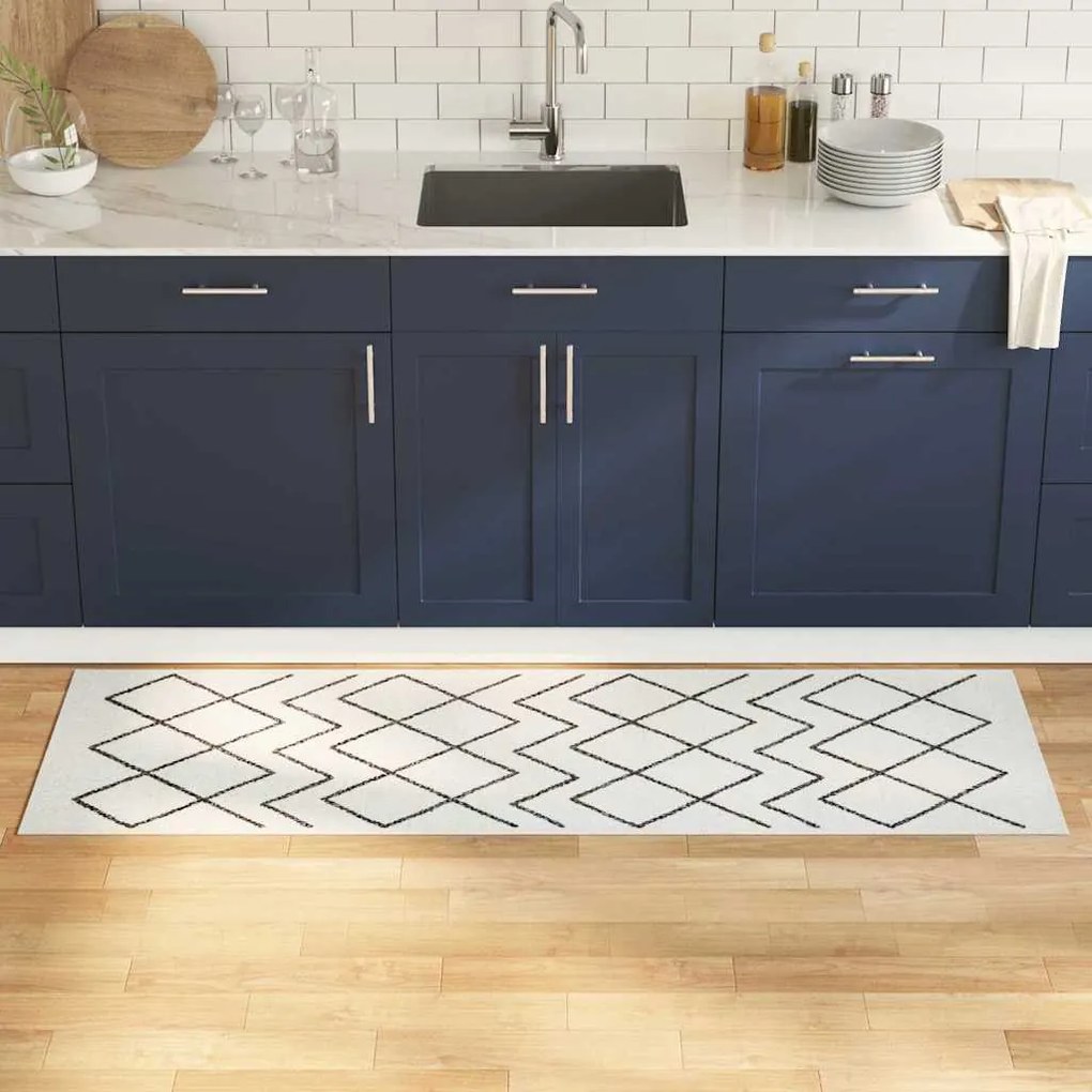 vidaXL Tapete de Cozinha Geometric Geométrica 60 x 180 cm Veludo