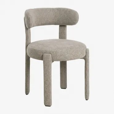 Pack De 4 Cadeiras De Jantar Estofadas E Em Ferro Jolie Tecido Toupeira & Tecido Toupeira - Sklum