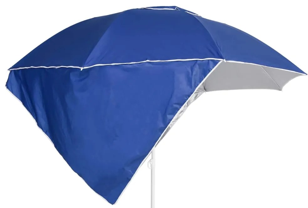 Guarda-sol de praia com paredes laterais 215 cm azul