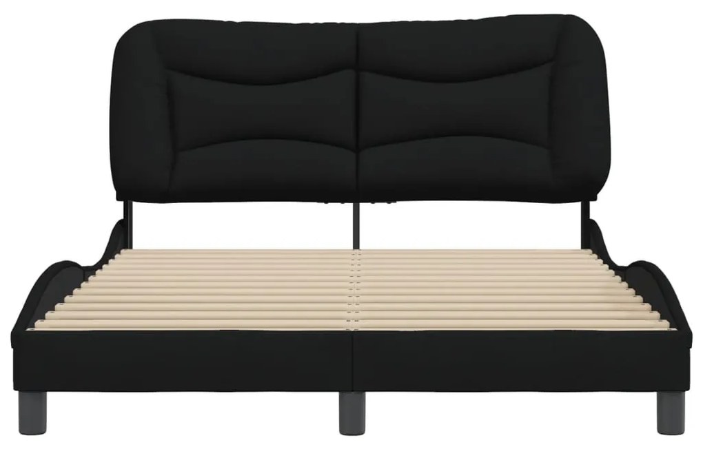 Estrutura de cama sem colchão 120x200 cm tecido preto