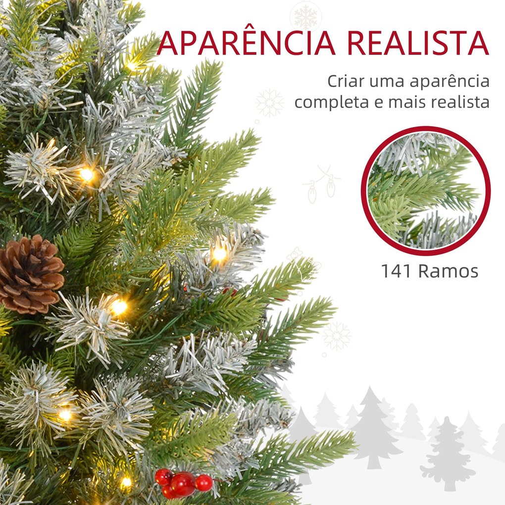 Árvore de Natal 60 cm Árvore de Natal Artificial de Mesa com 20 Luzes