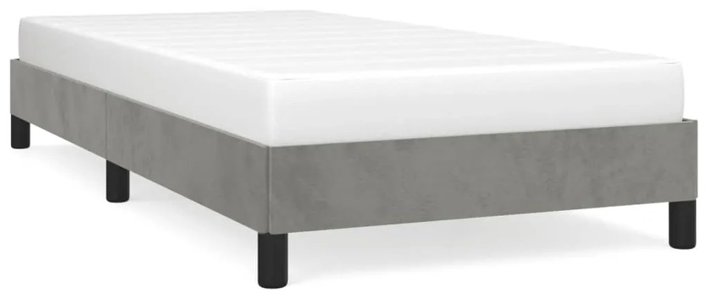 Estrutura de cama 90x190 cm veludo cinzento-claro