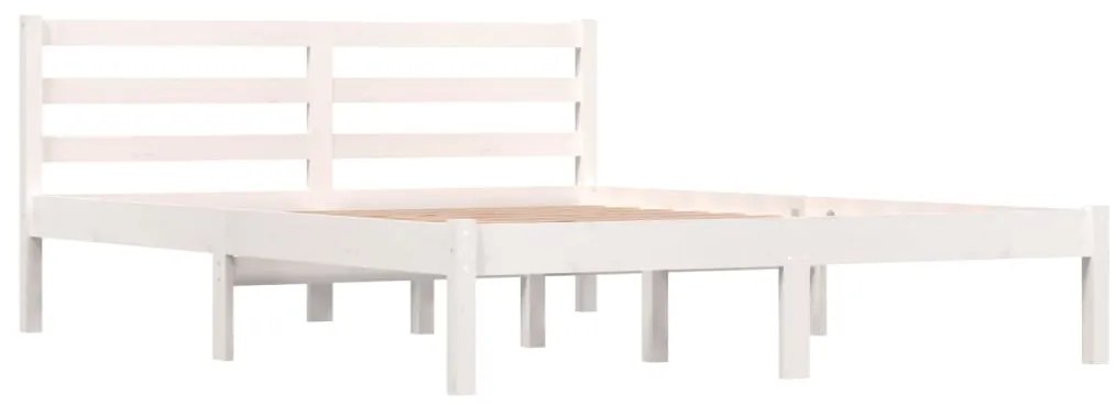 Estrutura de cama 140x190 cm pinho maciço branco