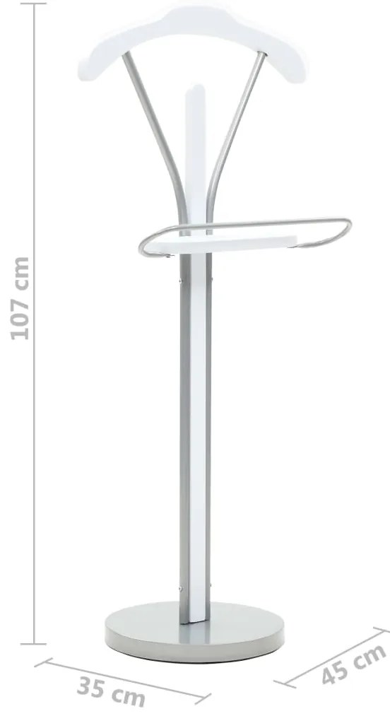 Cabide de pé 45x35x107 cm branco