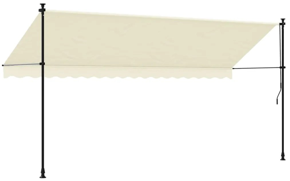Toldo retrátil 400x150 cm tecido e aço cor creme