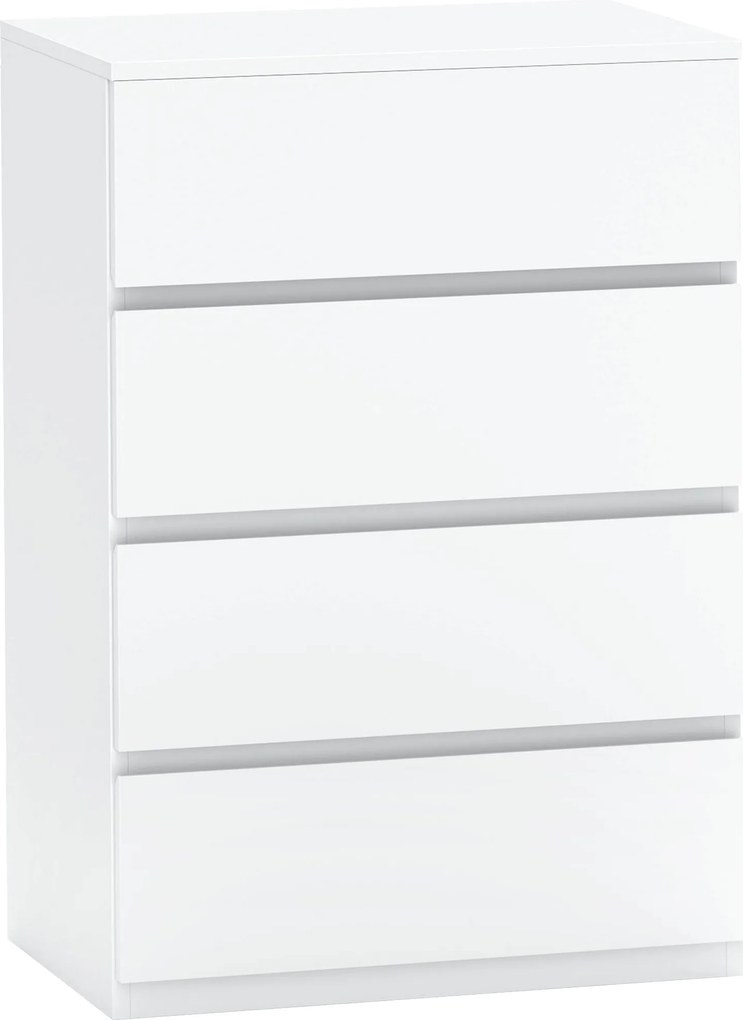 HOMCOM Cômoda Aparador com 4 Gavetas, 55 cm x 33 cm x 80 cm, Branco | Aosom Portugal