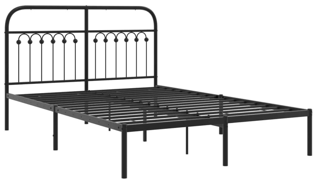 Estrutura de cama com cabeceira 140x200 cm metal preto