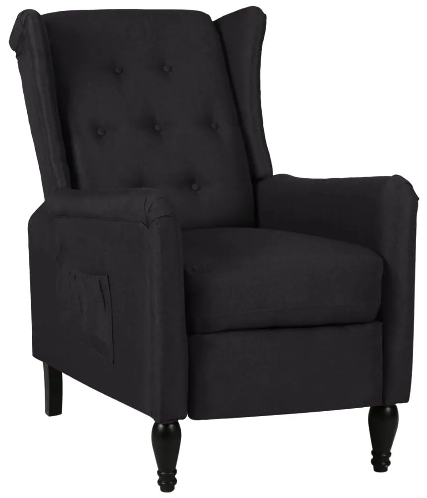 vidaXL Poltrona reclinável tecido preto