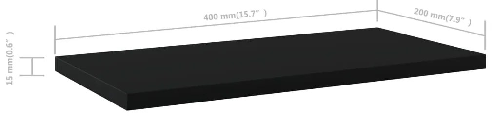 Prateleiras para estante 4 pcs 40x20x1,5cm contraplacado preto
