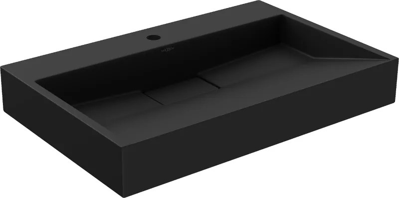 Mexen Ava lavatório de bancada em conglomerado 1/O 70 x 46 cm, preto - 23017071