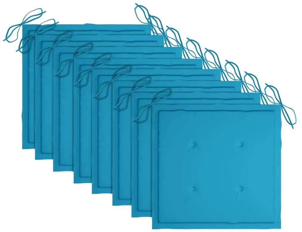 Cadeiras de exterior dobráveis 8pcs c/ almofadões acácia maciça