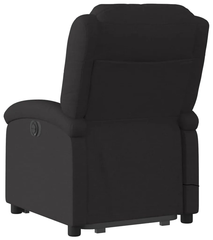 Poltrona elétrica elevatória massagens tecido preto