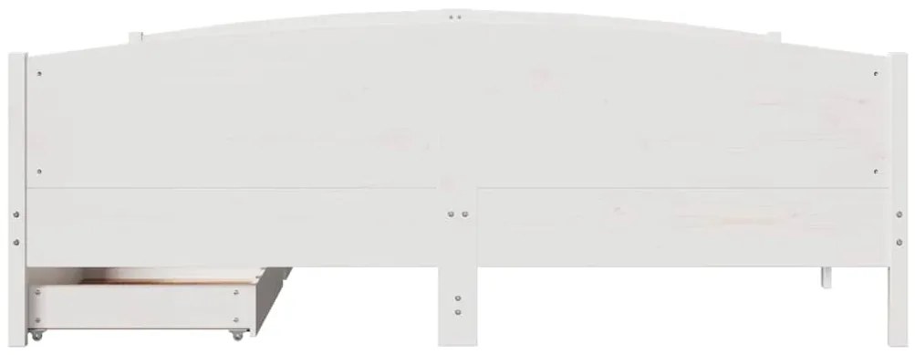 Cama sem colchão 200x200 cm madeira de pinho maciça branco
