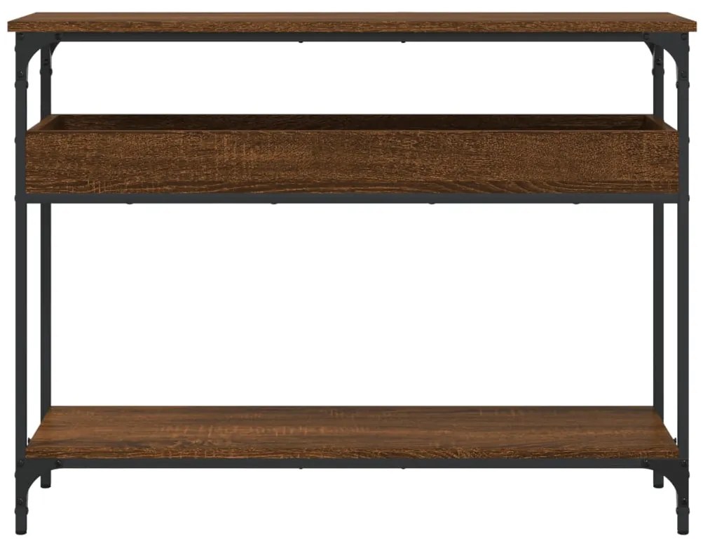 Mesa consola c/ prateleira derivados madeira carvalho castanho