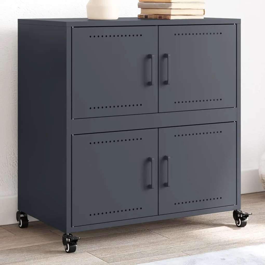 vidaXL Aparador 68x39x72 cm aço antracite