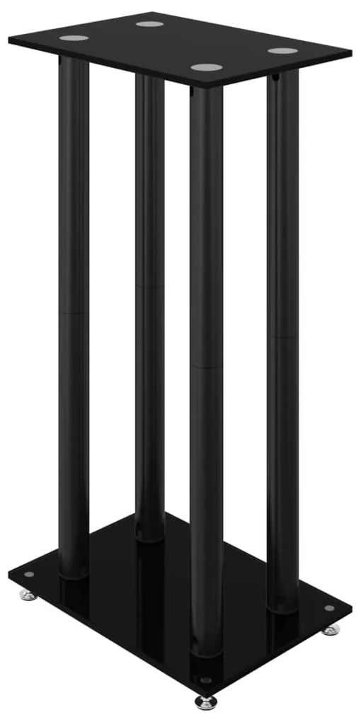 Suportes p/ colunas 2pcs vidro temperado design 4 pilares preto
