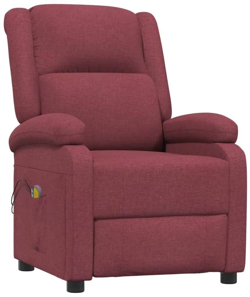 Poltrona de massagens elétrica reclinável tecido vermelho tinto