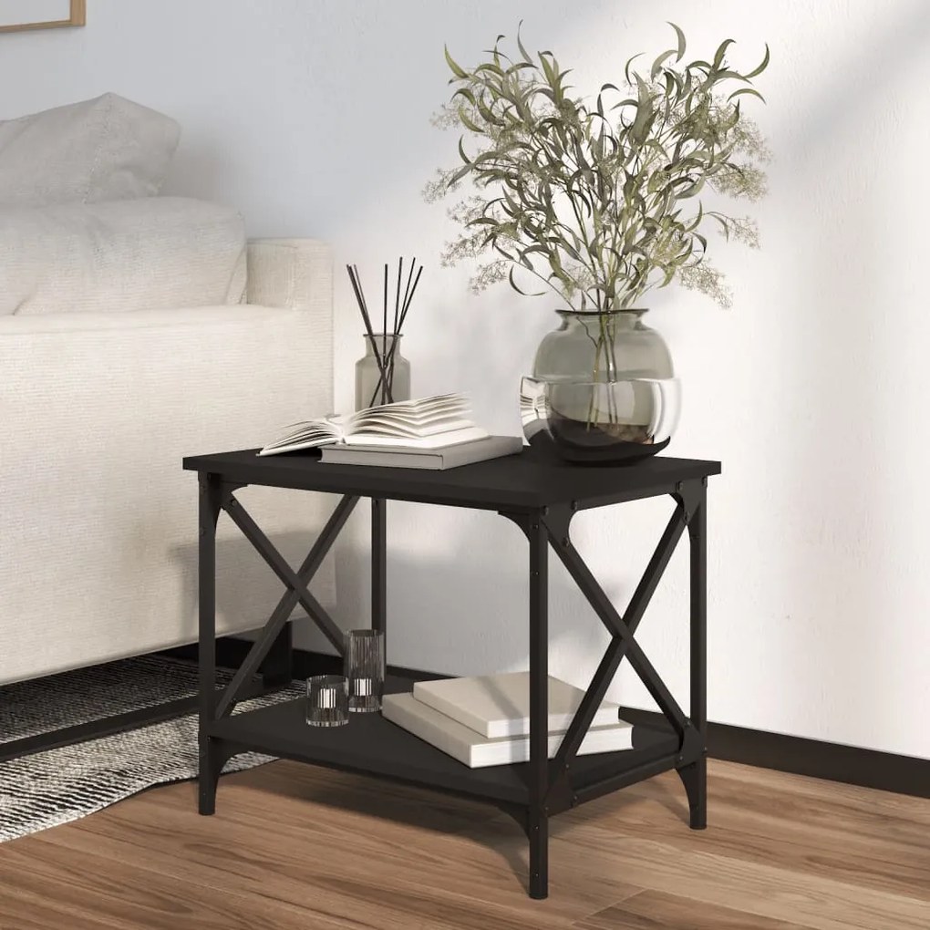 Mesa de apoio 55x38x45 cm derivados de madeira preto