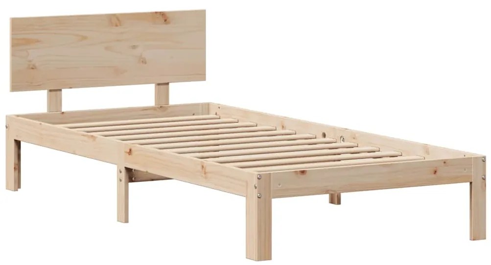 Estrutura de cama com gavetas 75x190 cm madeira de pinho maciça