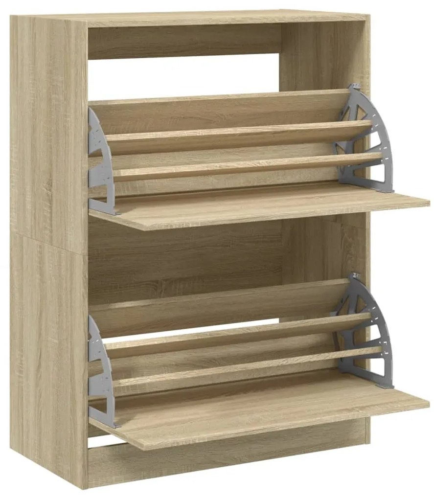 Sapateira c/ 2 gavetas articuladas 80x42x108 cm carvalho sonoma