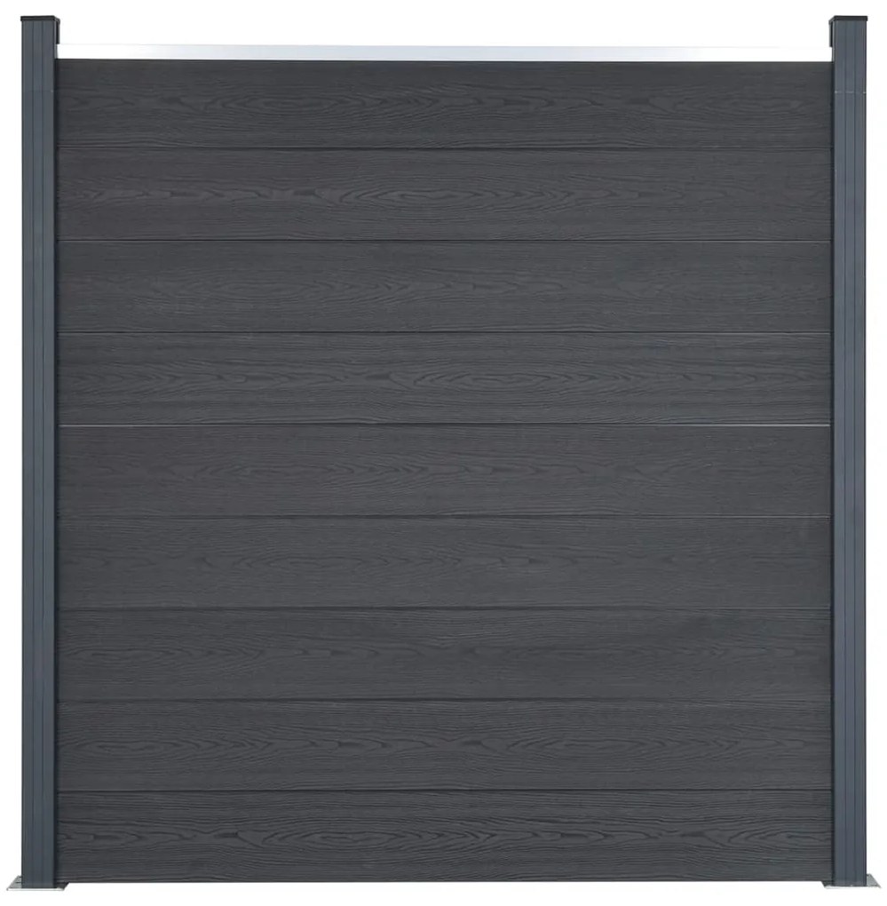 Conjunto de painéis de vedação 353x186 cm WPC cinzento