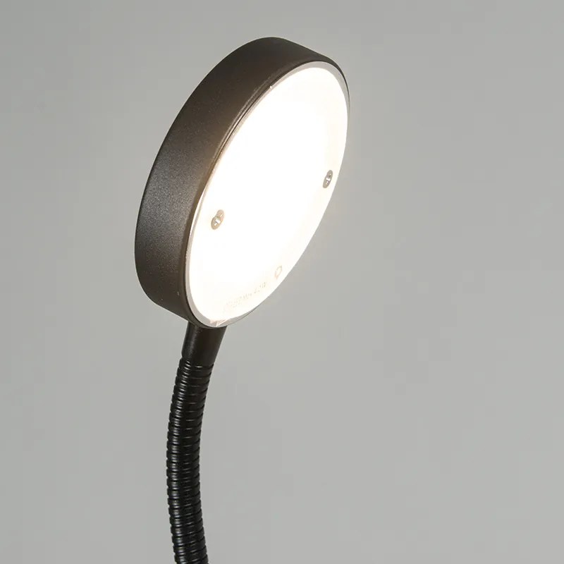 Candeeiro de pé moderno preto com LED - Trax Moderno