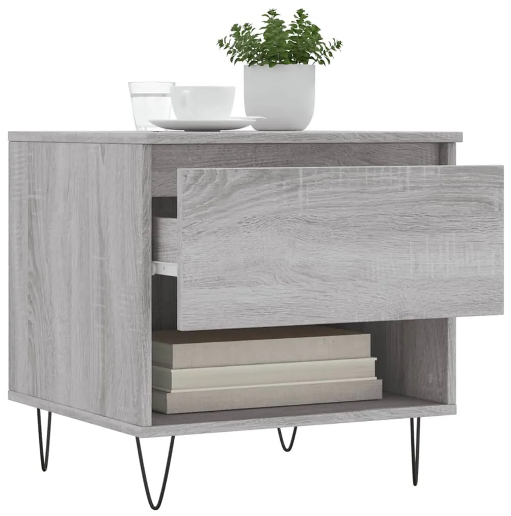 Mesas de centro 2 pcs 50x46x50cm deriv. madeira cinzento sonoma