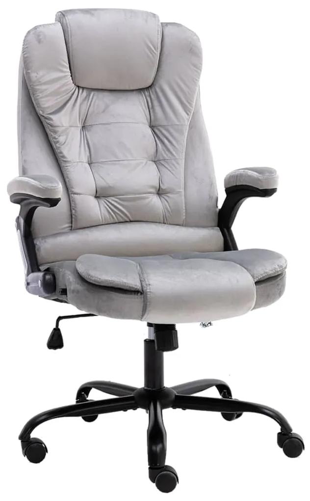 Cadeira de escritório veludo cinzento-claro