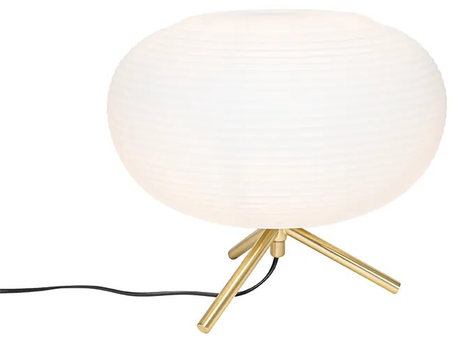Candeeiro de mesa design ouro 33 cm com vidro opala - Hero Design