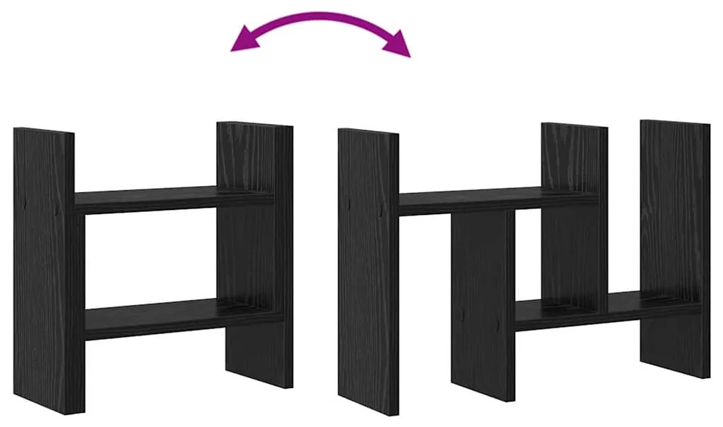 Organizador de Mesa Carvalho Preto 50x15.5x35.5 cm Madeira de Engenhar