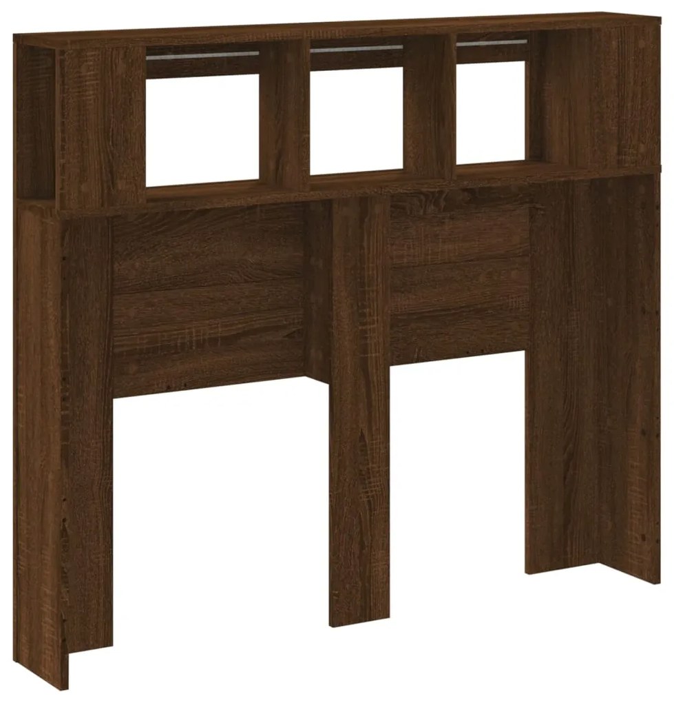Cabeceira c/ LEDs 120x18,5x103,5 cm carvalho castanho