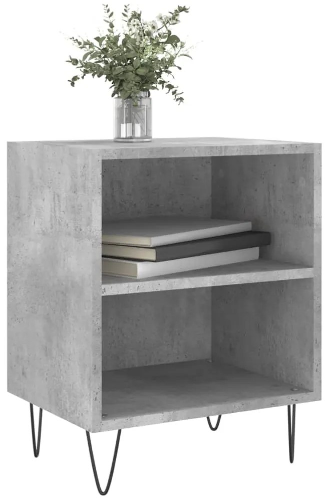 Mesas cabeceira 2pcs 40x30x50cm derivados madeira cinza-cimento