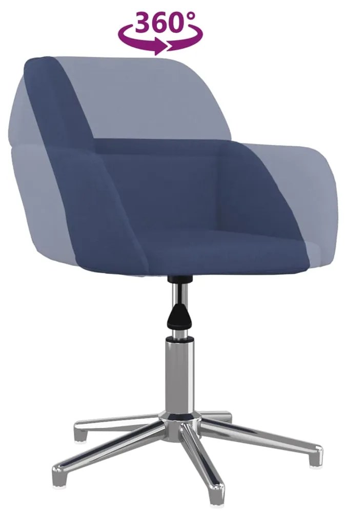 Cadeiras de jantar giratórias 2 pcs tecido azul