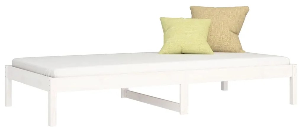 Sofá-cama 90 x 200 cm madeira de pinho maciça branco