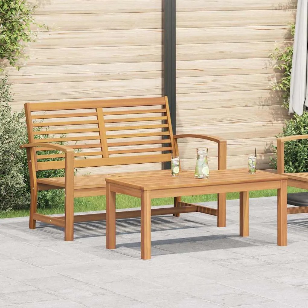 vidaXL Conjunto de Sofá de Jardim 2 pcs Castanho