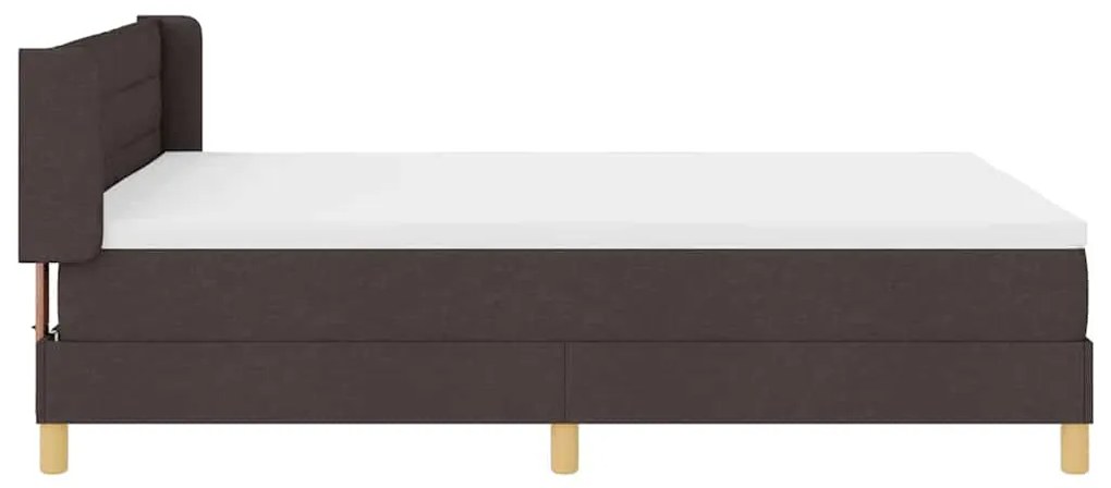 Cama Box Marrom Escuro e Branco 140 x 190 cm Tecido