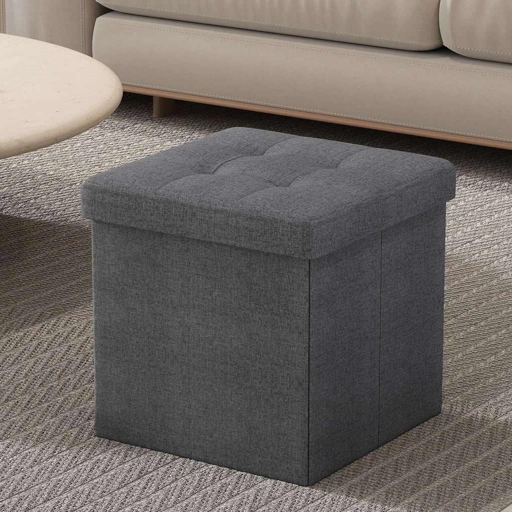 Banco com arrumação quadradro 38 x 38 x 38 cm cinzento escuro