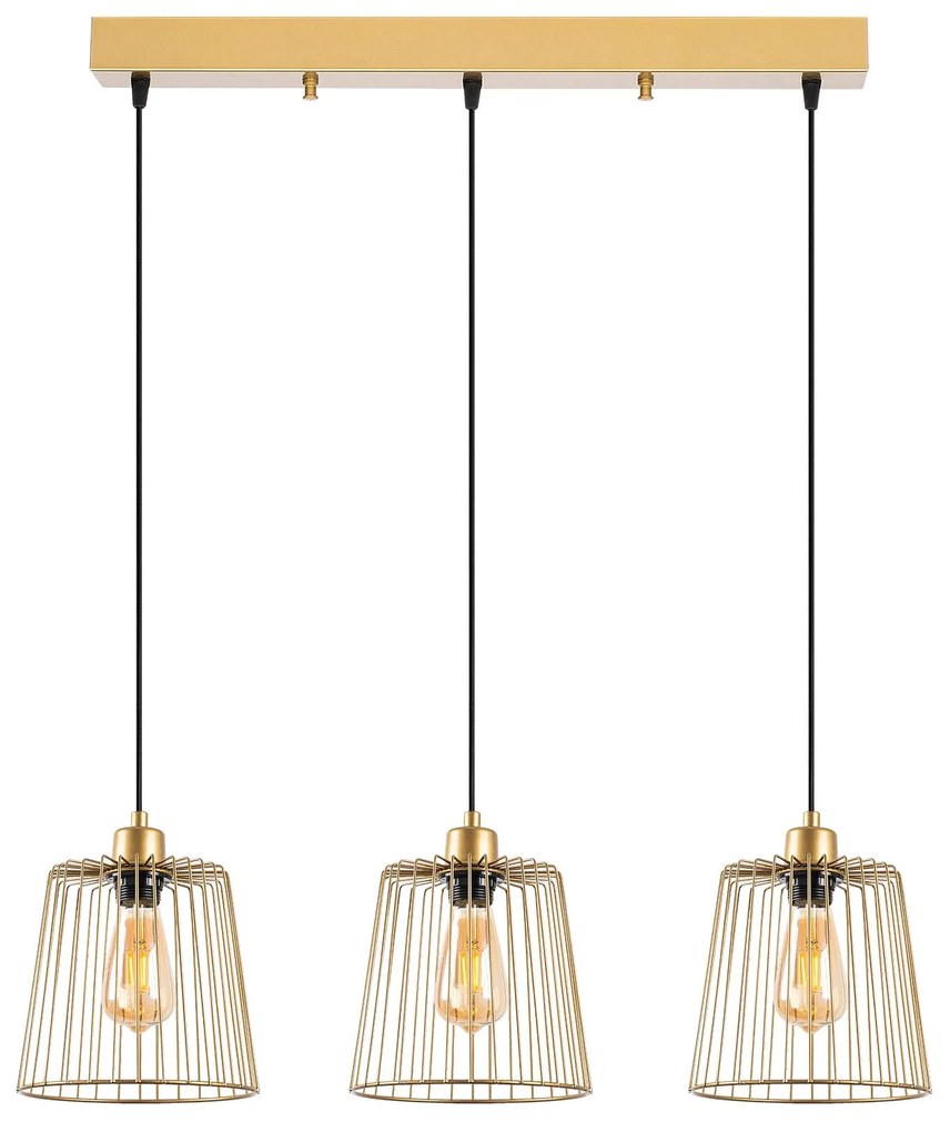 Candeeiro Chandelier Pirlo – Dourado Brilhante – 68 x 16 x 114 cm